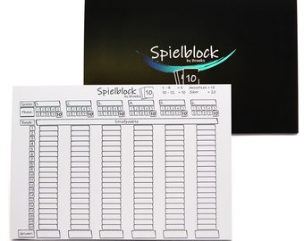 Spielblock Würfelspiel Ersatzblock verwendbar für Phase 10 Kartenspiel