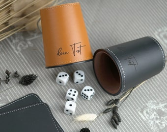 Dice cup with engraving individually personalized puzzle cup with your name