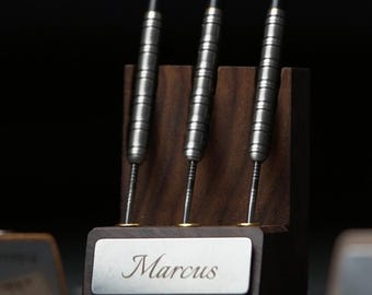 Personalized Wooden Dart Holder | Steel Dart & Soft Dart Stand | Gift for Dart Fans with Name Engraving