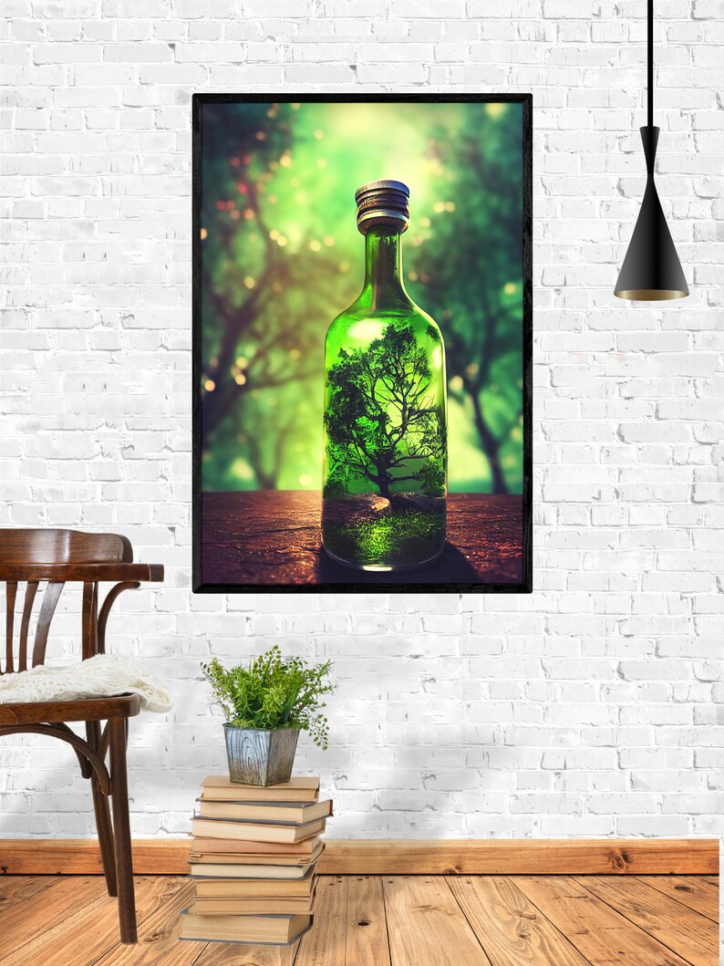 Tree in a Bottle Printable Wall Art Unique Bottle Art - Etsy