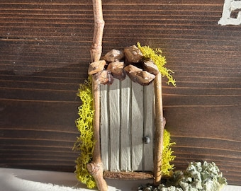 Mossy Twig Miniature Door | Handmade Fairy Garden Decor