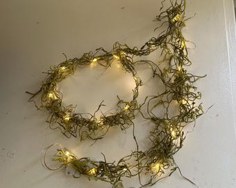 Preserved Moss Fairy Lights, Bendable Wire, Set (2)