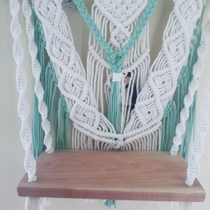 Multicolor macrame shelf