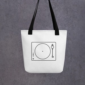 Turntable Tote Bag, Turntable Gift, Music Producer Gift, Record Player Tote Bag, Record Music Bag, Vinyl Player Tote, Retro Music Tote
