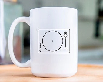 Turntable Coffee Mug, DJ Coffee Mug, Vinyl Record Mug, Record Player Mug, Vinyl Music Mug, Retro Music Mug, Hip Hop Mug, DJ Mixing Mug