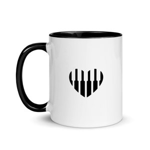 Piano Heart Mug, Keyboard Mug, Keyboardist Gift, Piano Player Mug, Piano Keys Mug, Piano Keys Heart, Piano Key Mug, Organist Coffee Mug