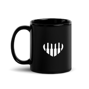 Piano Heart Mug, Keyboard Mug, Keyboardist Gift, Piano Player Mug, Piano Keys Mug, Piano Keys Heart, Piano Key Mug, Organist Coffee Mug