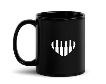 Piano Heart Mug, Keyboard Mug, Keyboardist Gift, Piano Player Mug, Piano Keys Mug, Piano Keys Heart, Piano Key Mug, Organist Coffee Mug
