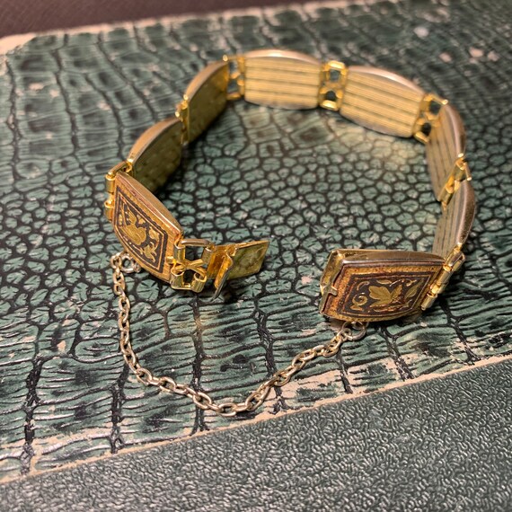 Damascene Bracelet Size: M/L - Link Bracelet 24k … - image 4