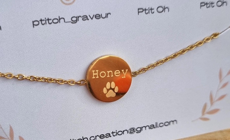 Silver or gold stainless steel bracelet, customizable, gift for her, gift for mom image 3