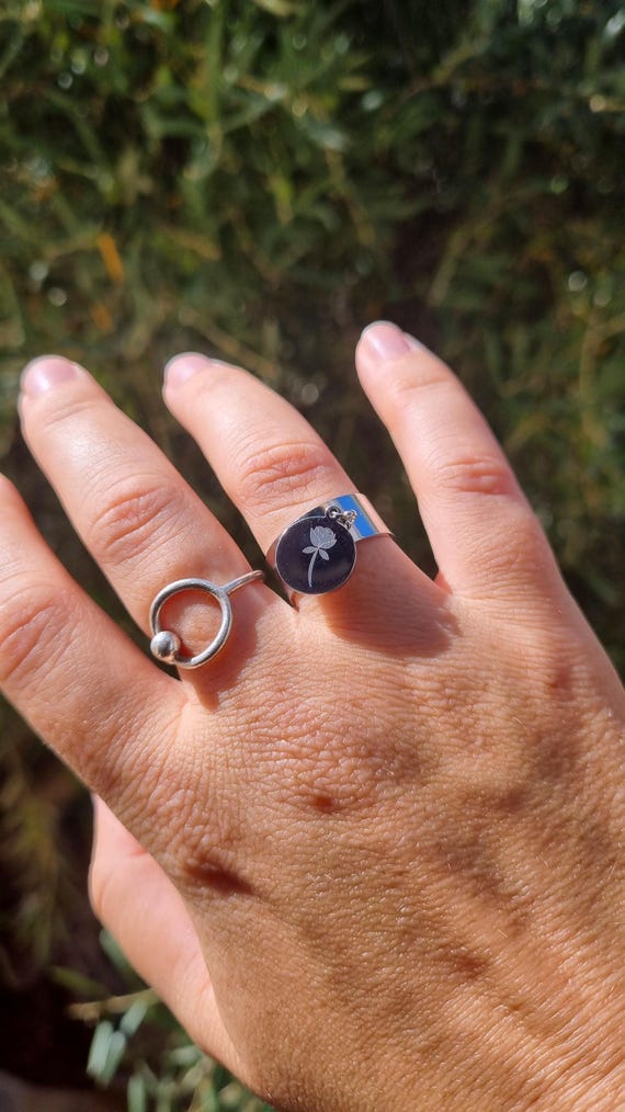 Bague medaille a graver bague personnalisable en acier inoxydable et reglable cadeau pour elle cadeau pour maman Etsy France