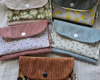 Portefeuille unique fait main, 3 poches, peut être personnalisée - 15x10 cm