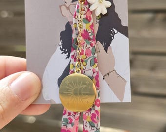 Porte-clé liberty personnalisé avec gravure – Cadeau fait main & unique, cadeau pour elle, cadeau pour maman