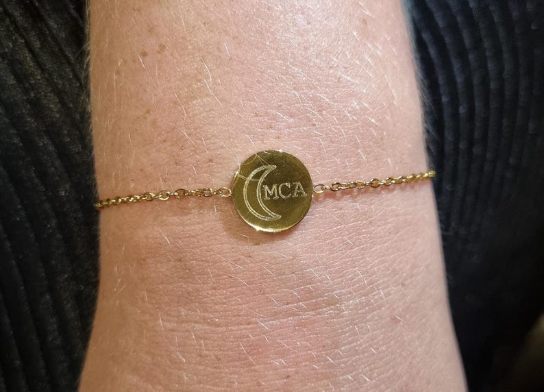 Silver or gold stainless steel bracelet, customizable, gift for her, gift for mom image 5