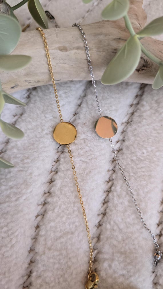 bracelet argenté ou doré, en acier inoxydable, personnalisable, cadeau pour elle cadeau pour maman