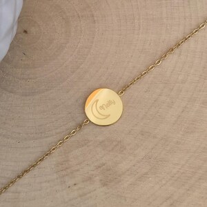Silver or gold stainless steel bracelet, customizable, gift for her, gift for mom image 2