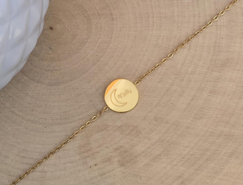 Silver or gold stainless steel bracelet, customizable, gift for her, gift for mom image 2