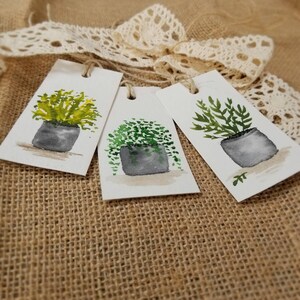 Set of 3 watercolour gift tags, handmade gift tagsNOT PRINT image 3