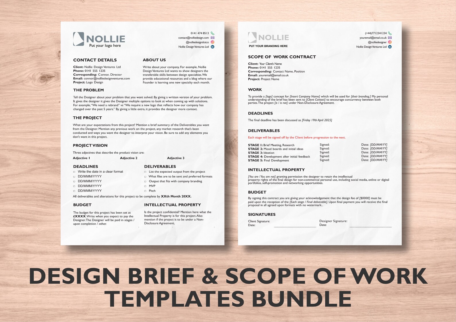 Design Brief & Scope of Work Templates BUNDLE, Design Brief Template ...