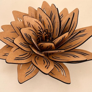 Lotus Flower 3D Laser Cut Digital Download | Lotus DIY | Lotus 3D Laser Cutting