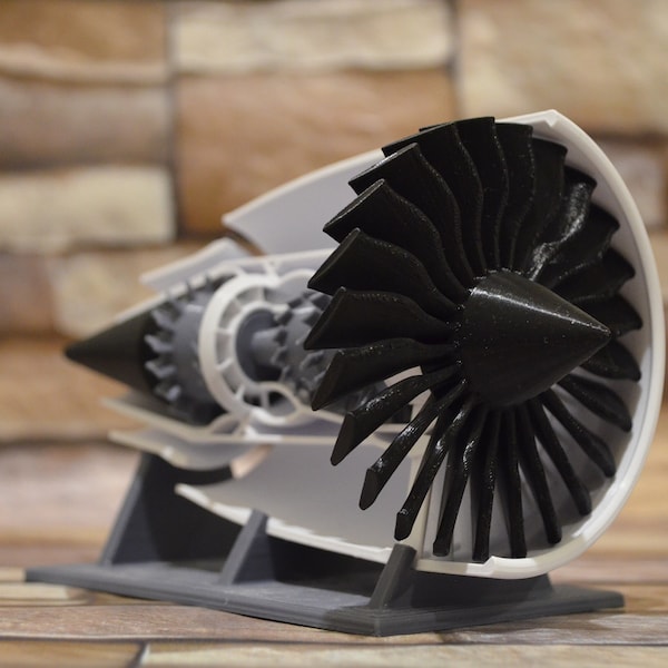 Spinning GE Jet Aircraft Triebwerk | 3D Gedruckt | Geschenk | Büro Dekor | Kinetische Skulptur | Schreibtisch | Luftfahrt Dekor | Geschenk für Ihn | Turbine