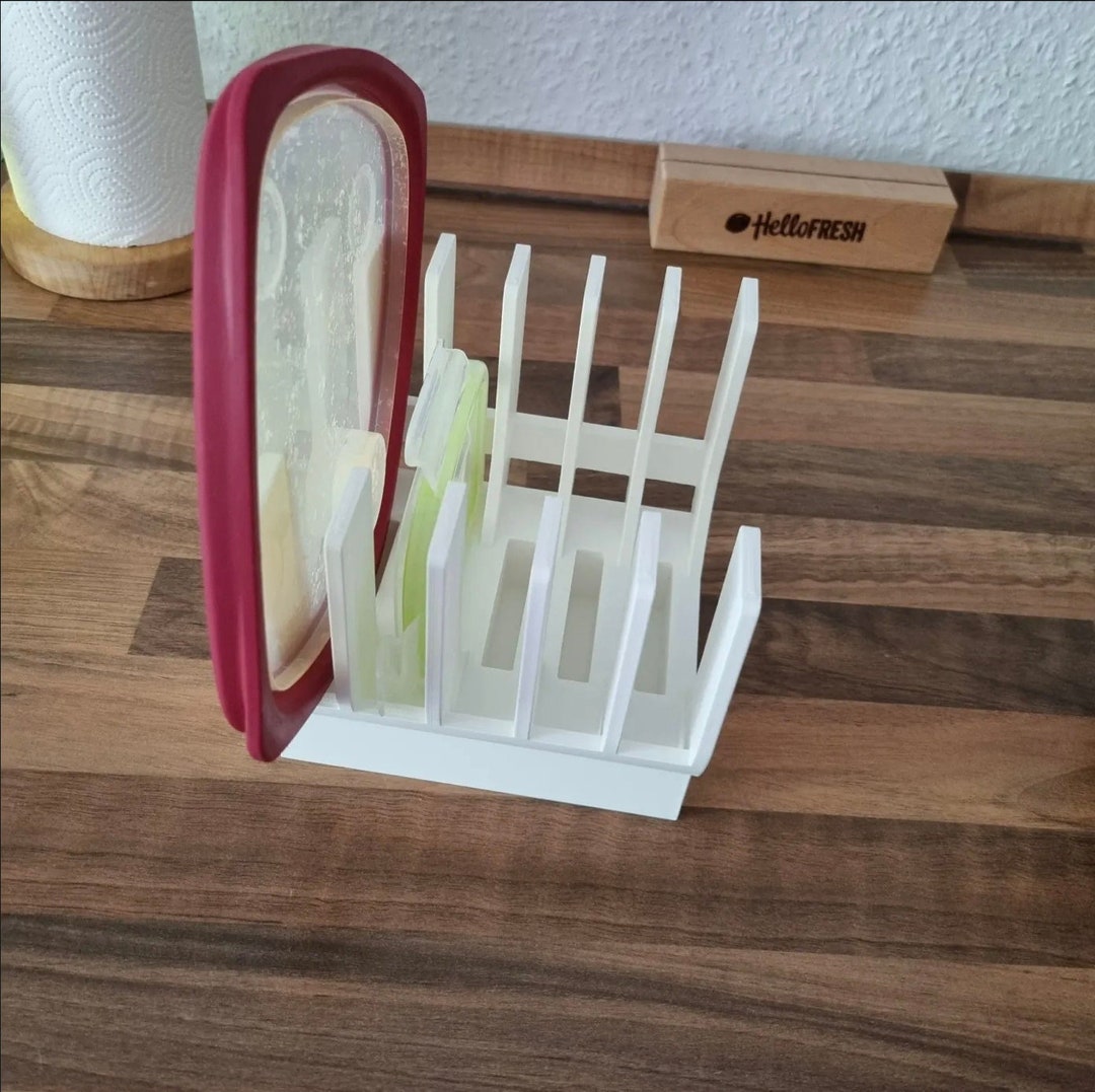 Tupperware Lid Holder Kitchen Organiser 3D Printed Home Space Saving