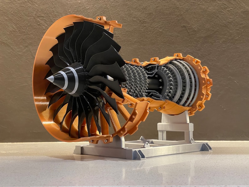 Jet Turbofan Aircraft Engine 3D Printed Gift Office Dècor