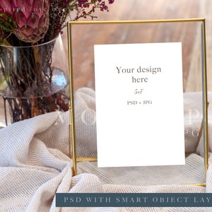 Gold frame mockup, Wedding sign mockup,  Frame Mockup, Sign Mockup, Table Number Mockup, Wedding 5x7 Sign Mockup, Wedding Mockup, Mock up