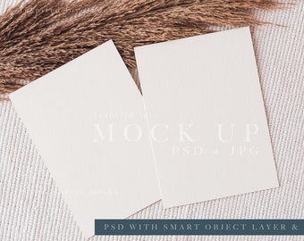 Wedding Mockup, Double card mockup, minimalist card mockup, greeting card , 5x7 card mockup, paper card mockup, detail card mockup psd Jpg