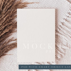 boho bridal mockup, minimalist mockup, greeting card mockup template, 5x7&#39; card mockup, wedding mockup, paper mockup PSD and JPEG  M1