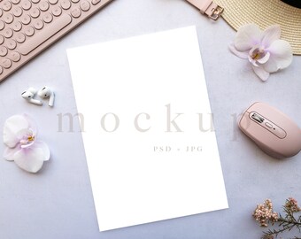 Printable planner mockup, A4 paper mockup, digital planner mock up for A4 stationery letter mockups includes PSD smart object and JPEG