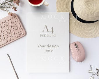 A4 paper mockup, planner mockup, digital planner mockup for print mockups & A4 stationery mockups includes the PSD smart object and JPEG