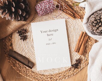 Kerstkaart mockup voor feestelijk briefpapier notitiekaarten en Xmas evenementen briefpapier sjablonen, gebruik deze mockup voor kerstkaarten en notities