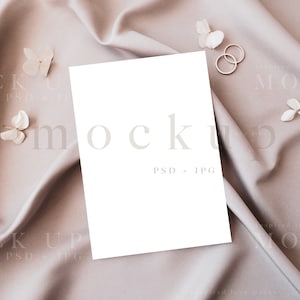 5x7 kaart mockup, bruiloft uitnodiging mockup, minimalistische lege witte kaart, boho wenskaart mockup, bruiloft mockup PSD en JPEG 0010