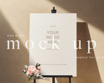 Welcome sign mockup, Wedding sign mockup, 18x24 sign mockup, Minimalist Easel sign, Baby Shower mockup, welcome sign mock up, sign mockup