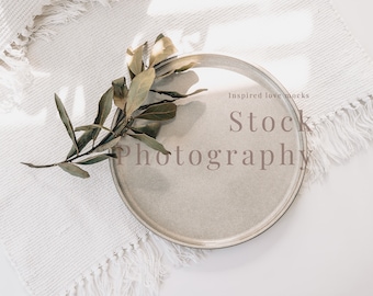Stock Photo Background, Boho background mockup, Round Plate Stock Photo, Modern Background Photo, Minimal Stock Photo, Flatlay, JPEG M20