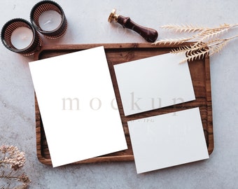 Boho Hochzeit Mockup, 5x7 Karten Mockup, RSVP Mockup, Multiple Card Mockup, Card suite Mockup, Elegante Boho Karte 0014
