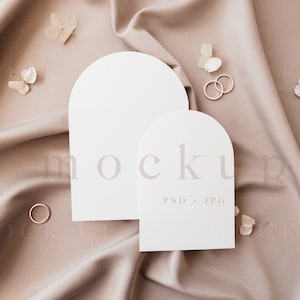 5x7 Arch invitation mockup, wedding set mockup, arch wedding suite mockup, arch invite mockup, boho wedding invitation set mockup, Psd, 0018
