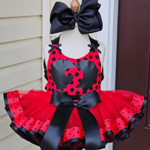 Lady Bug Birthday Tutu, Toddles Tutu outfit, Birthday tutu, Kid&#39;s Birthday Tutu with Name, Red Tutu set, Tutu with shirt, Kid&#39;s custom