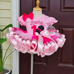 Afro Princess Birthday Tutu Outfit: Custom Pink & Black Tutu Set