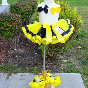 Bumble Bee Tutu, Toddler Halloween costume Tutu, toddles tutu, Black Tutu set, Tutu with shirt, Kid&#39;s custom tutu set, Bumble Bee Birthday