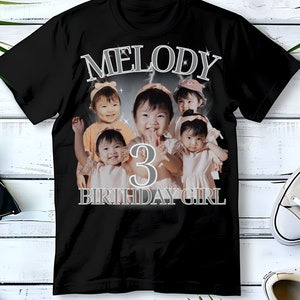 Personalized Bootleg Shirt l Birthday Girl Shirt | Birthday Photo T-shirt | Kids Birthday Shirt | Birthday Girl Shirt Toddler tee l Picture