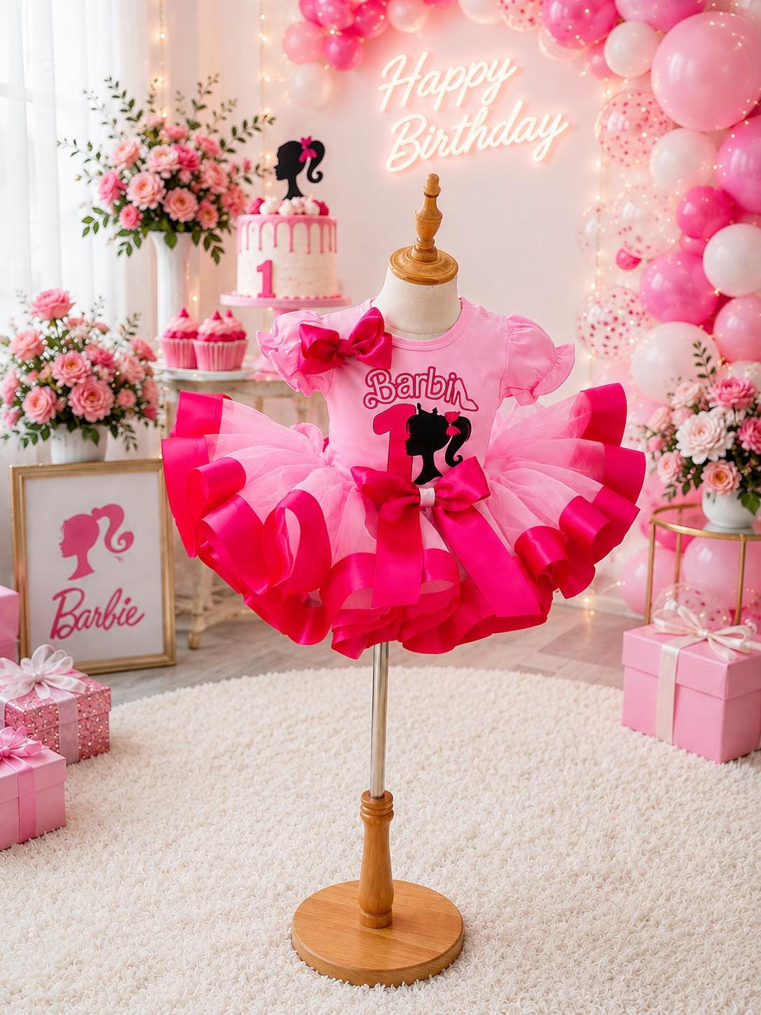 barbie birthday theme dress Outfit Sister Matching Clothes Baby Style_Convertible Men's Size:7.5 US Make your childs birthday