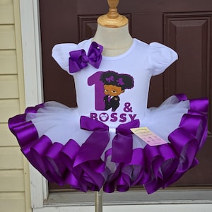Boss Baby Birthday Tutu Outfit: Custom Name, White & Black
