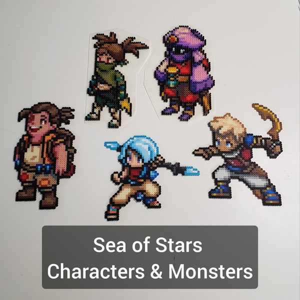 Sea of Stars Characters and Monsters Beadsprites - Valere, Zale, Garl, Re'shan, Serai, B'st, Acolytes, NPC, Bosses, Portrait (Mini Beads)