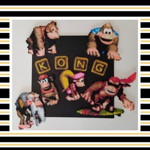 Donkey Kong Charakter Magnete - Knopf Magnete und andere Feenwesen aus der Demo Country Serie (Mini Beadsprites)