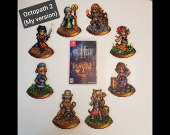 Mini llaveros magnéticos de cuentas de Octopath Traveler (1+2 personajes)