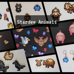 Stardew Valley Animals & Critters (chicken, pigs, birds, butterflies, cows, dogs, cats) pixel magnets
