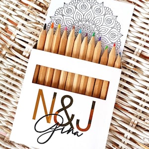 Mandalas y Lápices Regalo Infantil Personalizado, Regalo Infantil para Bodas, Comuniones, Bautizos, Cumpleaños, Fin de Curso Escolar