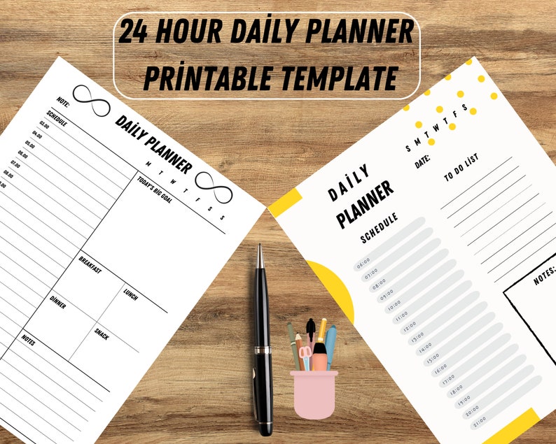 24 Hour Daily Planner Printable Template Daily to Do List Etsy Australia
